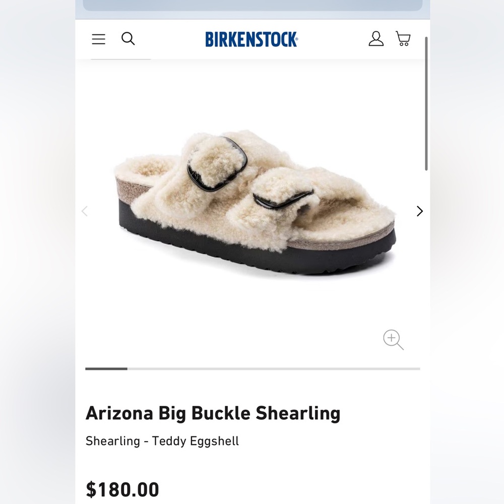 Birkenstock Papillio Arizona Big Buckle Shearling Sandal NWT